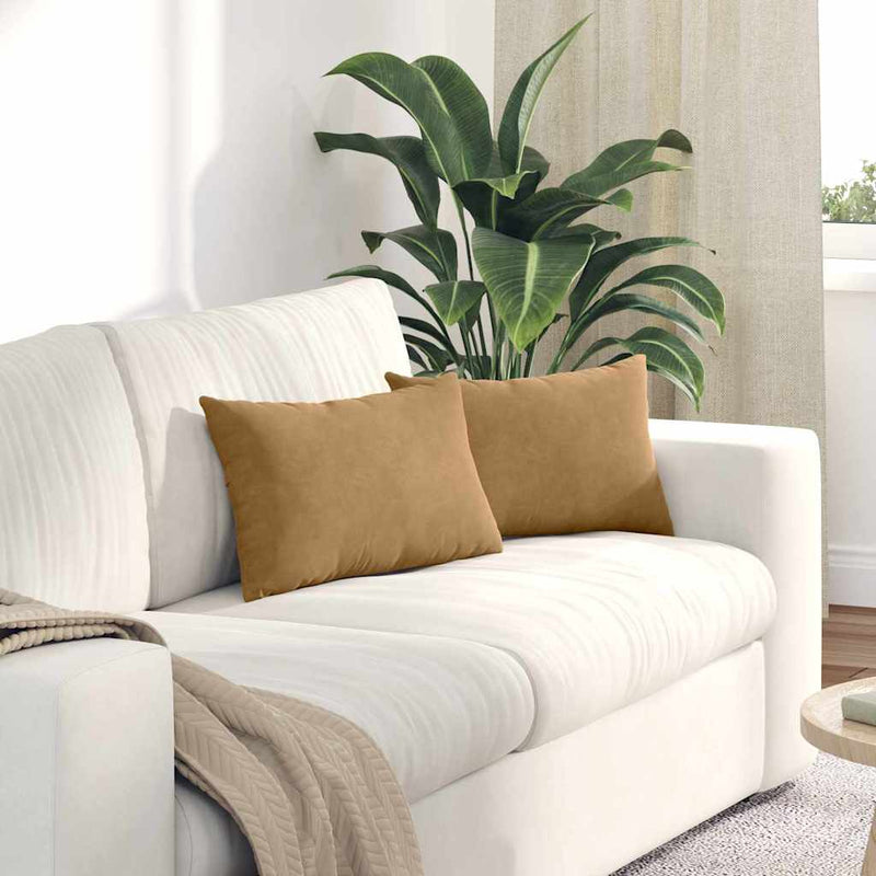 Load image into Gallery viewer, Vidaxl sofa kussens 2 stuks bruin 50 x 30 cm cordstof