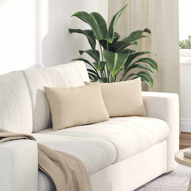 Load image into Gallery viewer, Vidaxl sofa kussens 2 stuks crème 50 x 30 cm stof