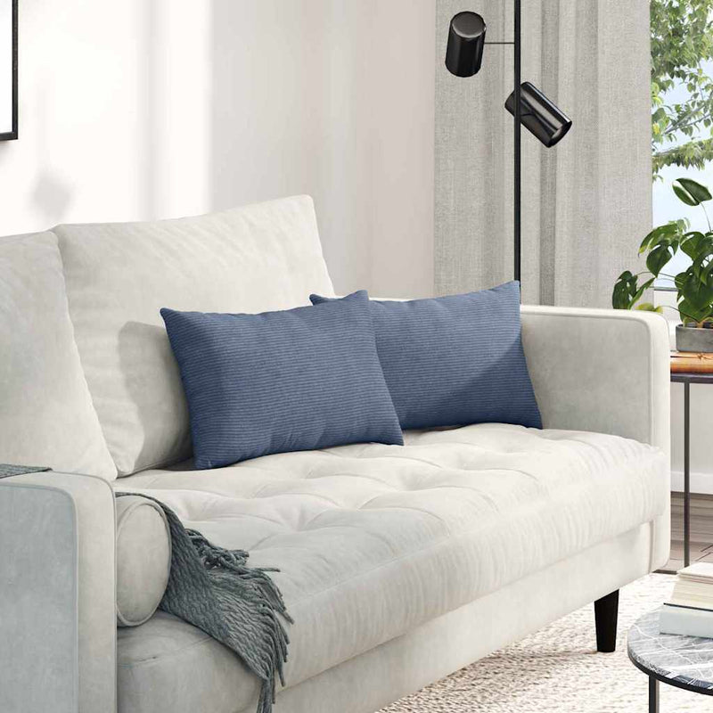 Load image into Gallery viewer, Vidaxl sofa kussens 2 stuks blauw 50 x 30 cm cordstof