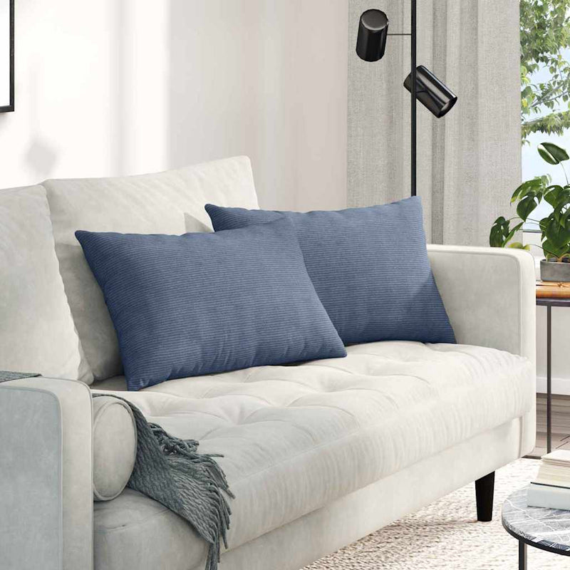 Load image into Gallery viewer, Vidaxl sofa kussens 2 stuks blauw 60 x 40 cm cordstof