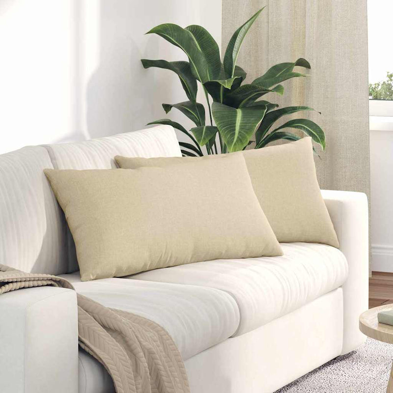 Load image into Gallery viewer, Vidaxl sofa kussens 2 pcs crème 80 x 40 cm stof