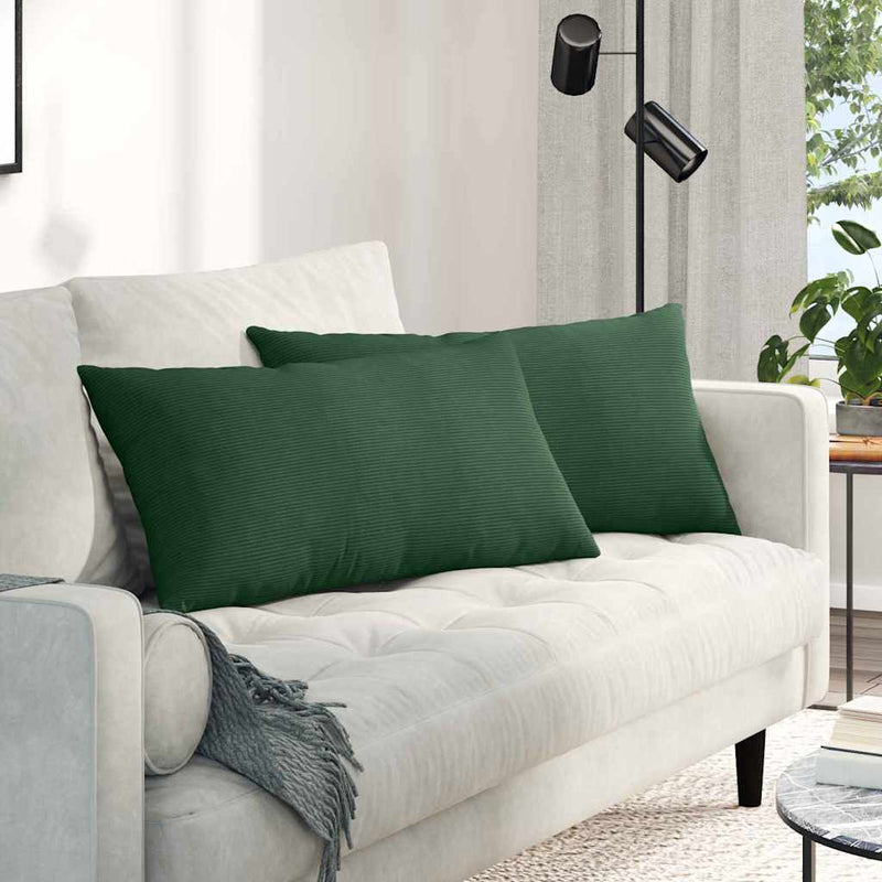 Load image into Gallery viewer, Vidaxl sofa kussens 2 stuks donkergroen 80 x 40 cm cordstof