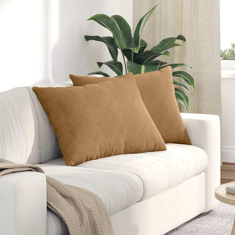 Load image into Gallery viewer, Vidaxl sofa kussens 2 stuks bruin 70 x 50 cm cordstof