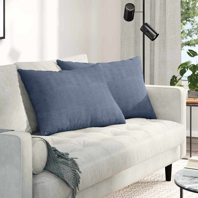 Load image into Gallery viewer, Vidaxl sofa kussens 2 stuks blauw 70 x 50 cm cordstof