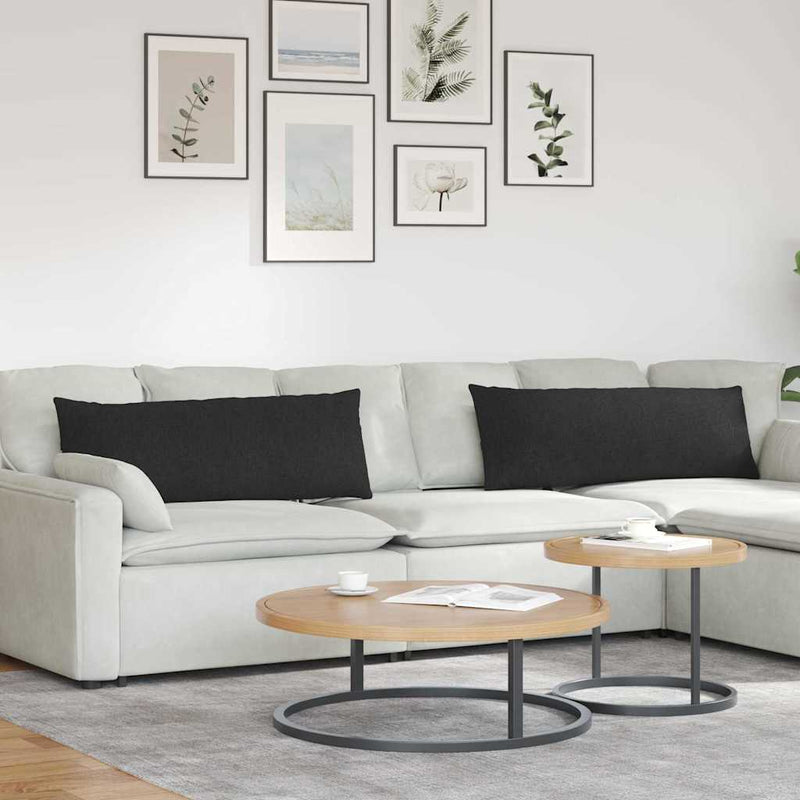 Load image into Gallery viewer, Vidaxl sofa kussens 2 pcs zwart 120 x 40 cm stof