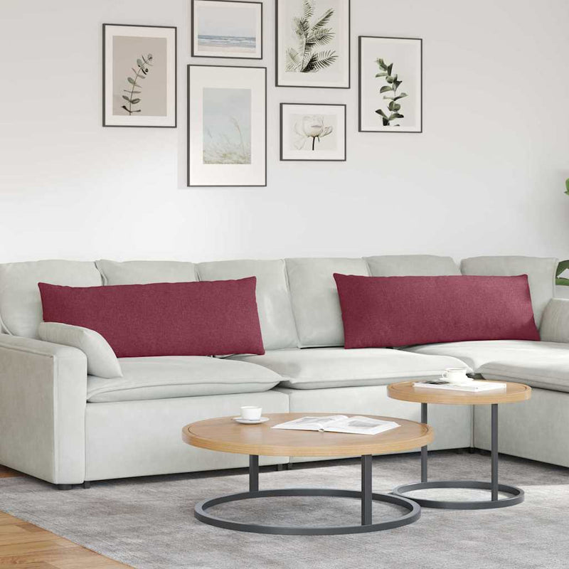 Load image into Gallery viewer, Vidaxl sofa kussens 2 pcs wijnrood 120 x 40 cm stof
