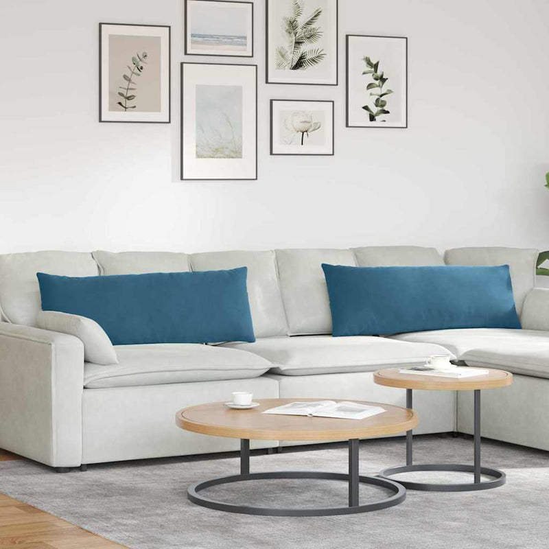 Load image into Gallery viewer, Vidaxl sofa kussens 2 stuks blauw 120 x 40 cm cordstof