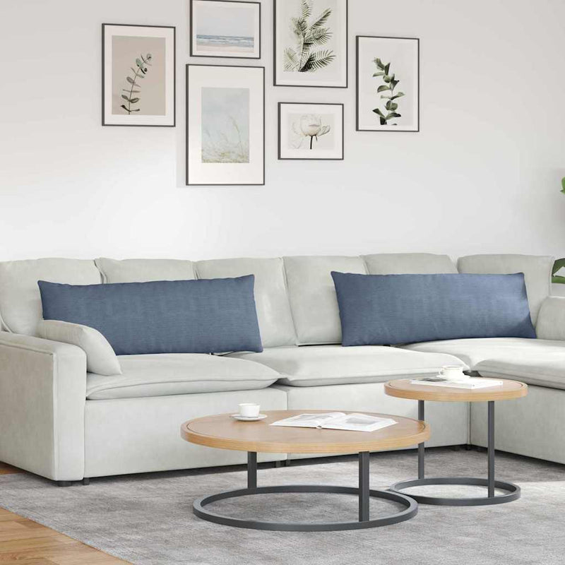 Load image into Gallery viewer, Vidaxl sofa kussens 2 stuks blauw 120 x 40 cm cordstof