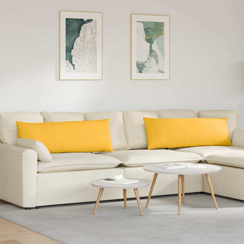 Load image into Gallery viewer, Vidaxl sofa kussens 2 stuks lichtgeel 120 x 40 cm cordstof