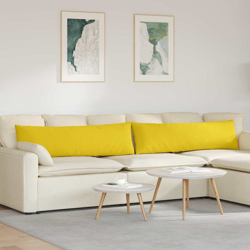 Load image into Gallery viewer, Vidaxl sofa kussens 2 pcs lichtgeel 145 x 40 cm stof