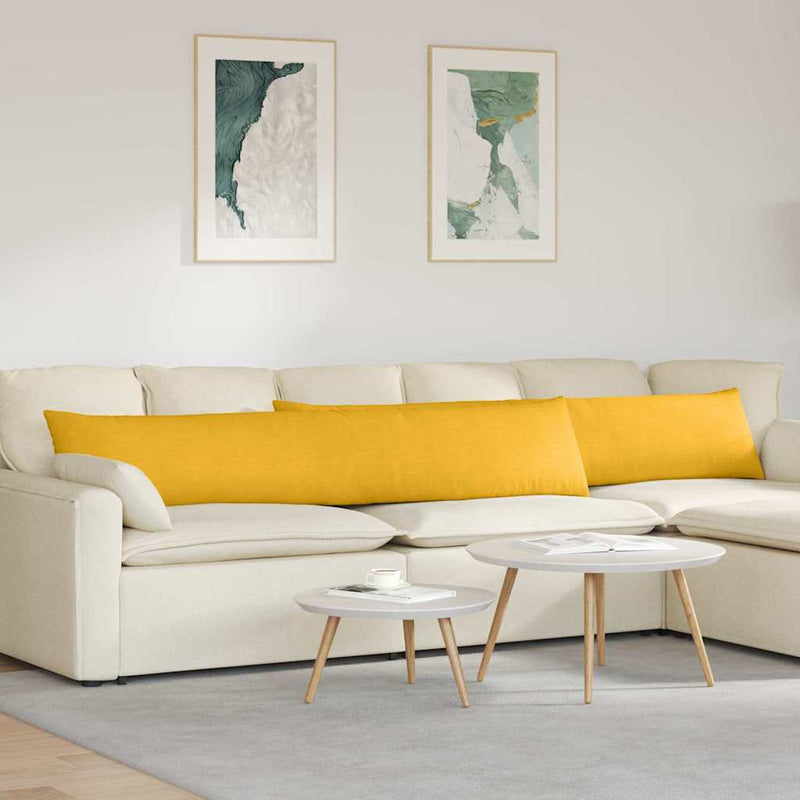 Load image into Gallery viewer, Vidaxl sofa kussens 2 stuks lichtgeel 200 x 40 cm cordstof