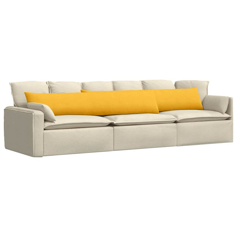Load image into Gallery viewer, Vidaxl sofa kussens 2 stuks lichtgeel 200 x 40 cm cordstof