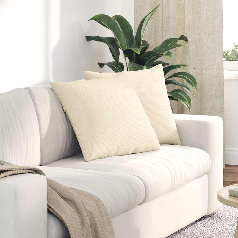 Load image into Gallery viewer, Vidaxl sofa kussens 2 stuks crème 50 x 50 cm cordstof