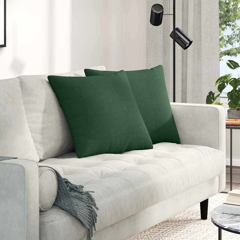 Load image into Gallery viewer, Vidaxl sofa kussens 2 stuks donkergroen 50 x 50 cm cordstof