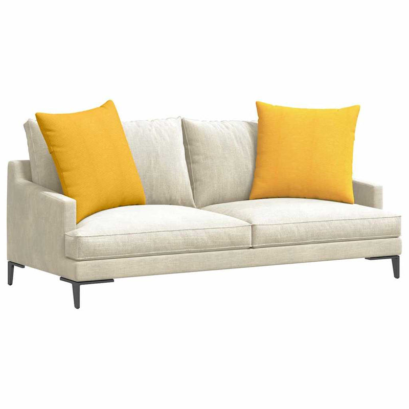 Load image into Gallery viewer, Vidaxl sofa kussens 2 stuks lichtgeel 80 x 80 cm cordstof