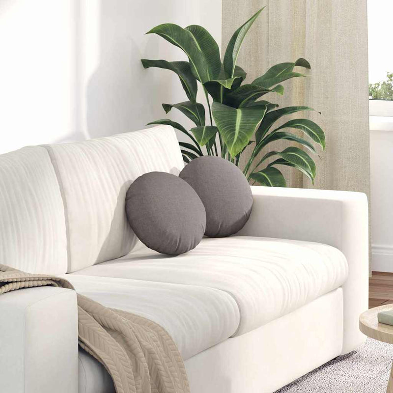 Load image into Gallery viewer, Vidaxl zitkussens 2 pcs taupe ø30 x 13 cm stof