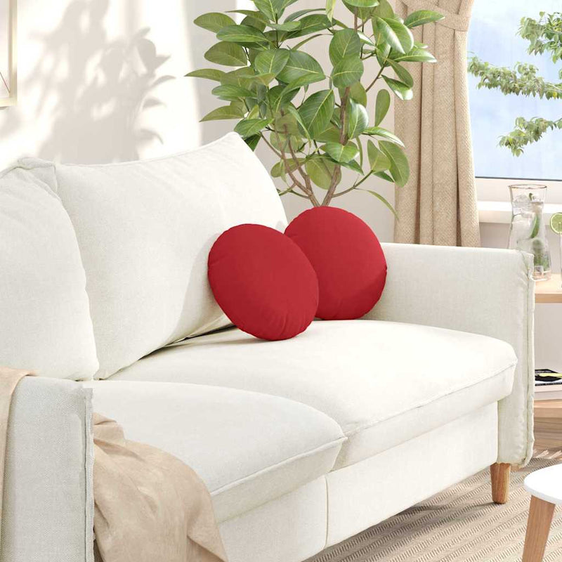 Load image into Gallery viewer, Vidaxl zitkussens 2 pcs rood ø30 x 13 cm stof
