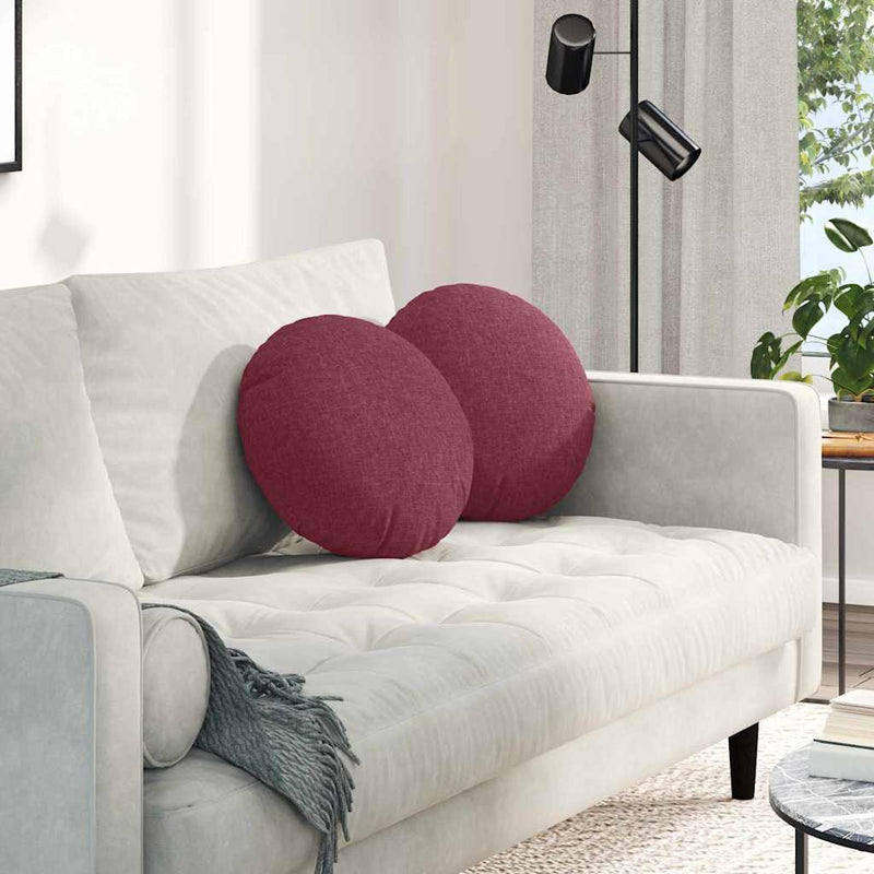 Load image into Gallery viewer, Vidaxl zitkussens 2 pcs wijnrood ø40 x 13 cm stof
