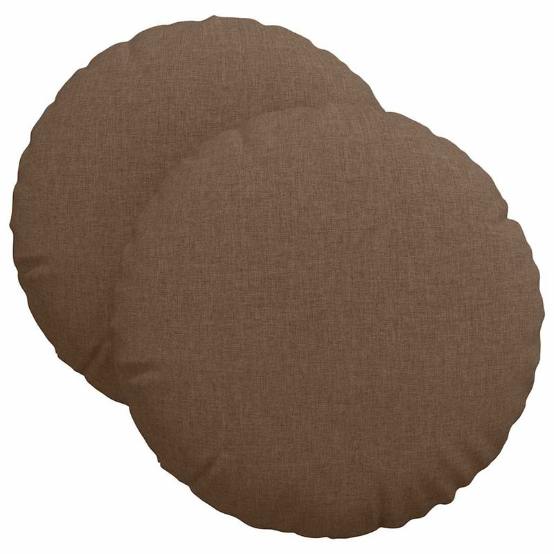 Load image into Gallery viewer, Vidaxl zitkussens 2 pcs bruin ø40 x 13 cm stof