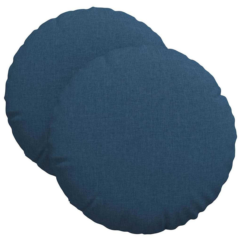 Load image into Gallery viewer, Vidaxl zitkussens 2 pcs blauw ø40 x 13 cm stof