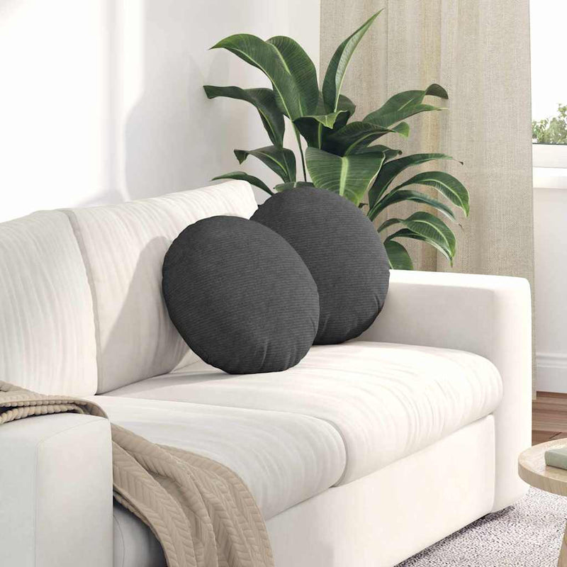 Load image into Gallery viewer, Vidaxl zitkussens 2 pcs donkergrijs ø 40 cm katoen stof