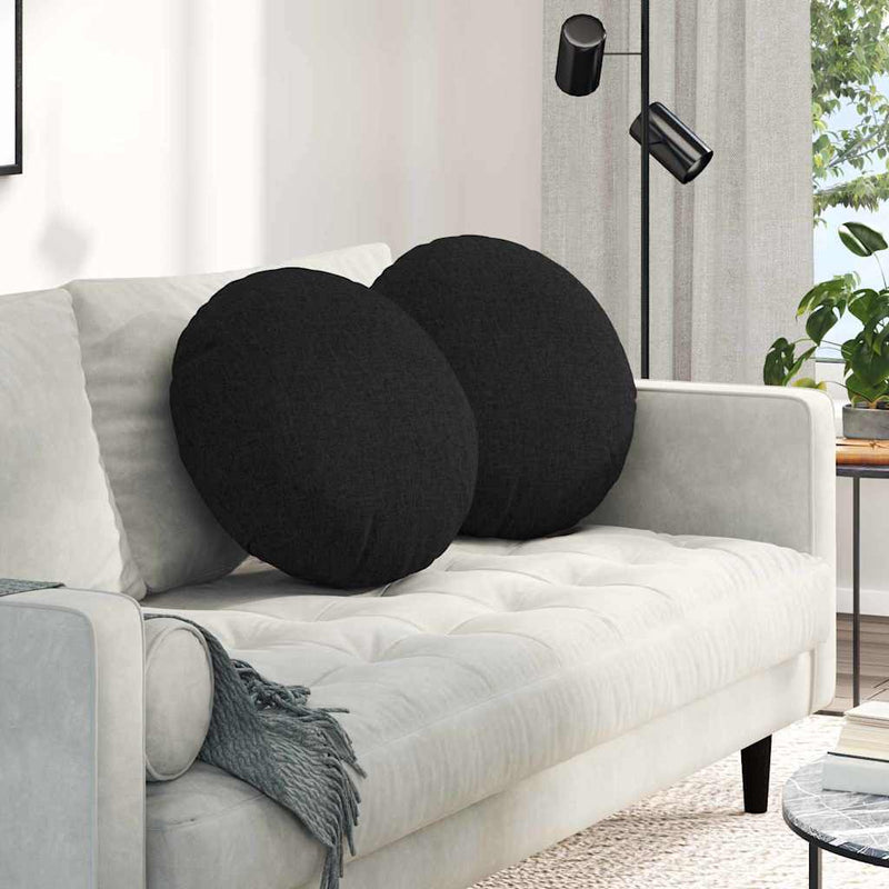 Load image into Gallery viewer, Vidaxl zitkussens 2 pcs zwart ø50 x 19 cm stof