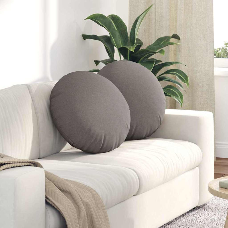 Load image into Gallery viewer, Vidaxl zitkussens 2 pcs taupe ø50 x 19 cm stof
