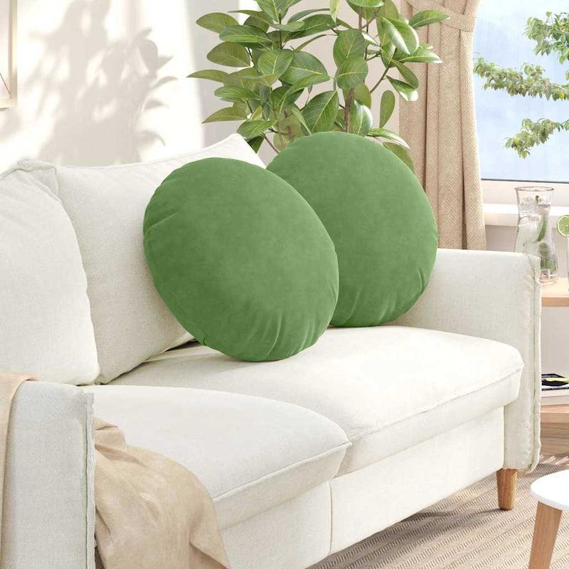 Load image into Gallery viewer, Vidaxl zitkussens 2 stuks lichtgroen ø 40 x 13 cm fluweel