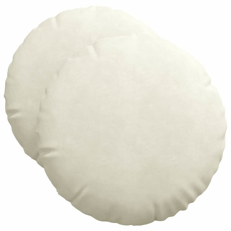 Load image into Gallery viewer, Vidaxl zitkussens 2 stuks crème ø 40 x 13 cm fluweel