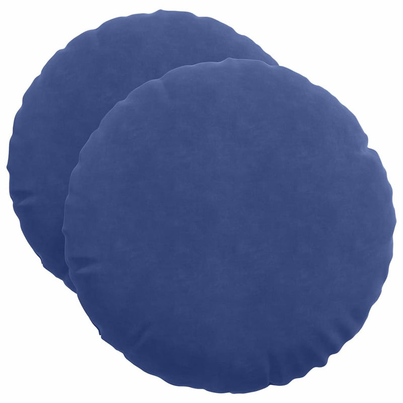Load image into Gallery viewer, Vidaxl zitkussens 2 stuks politieblauw ø 40 x 13 cm fluweel