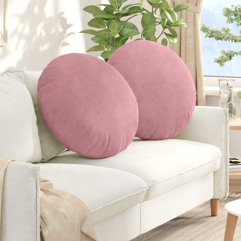 Load image into Gallery viewer, Vidaxl zitkussens 2 stuks roze ø 40 x 13 cm fluweel