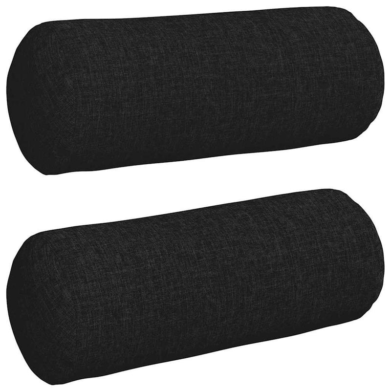 Load image into Gallery viewer, Vidaxl bolster kussens 2 stuks zwart ø 15 x 40 cm stof