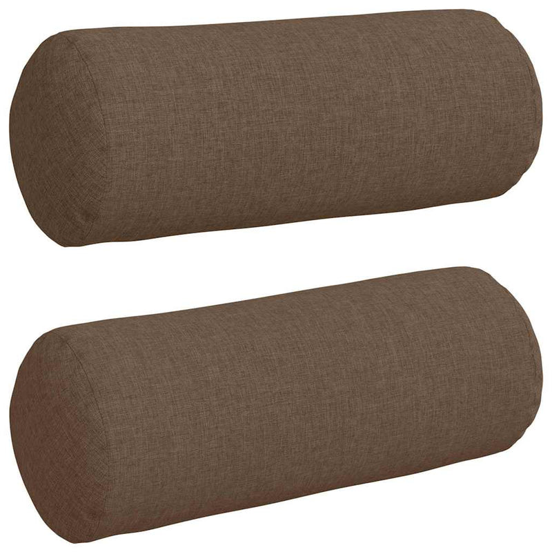 Load image into Gallery viewer, Vidaxl bolster kussens 2 stuks bruin ø 15 x 40 cm stof