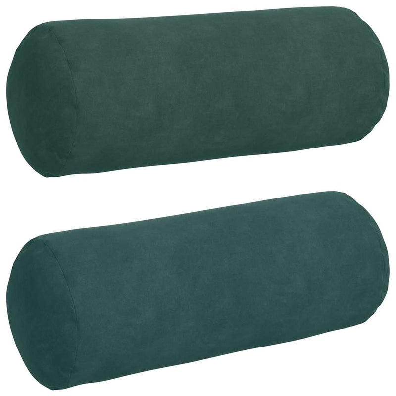 Load image into Gallery viewer, Vidaxl bolster kussens 2 stuks donkergroen ø 15 x 40 cm cordstof