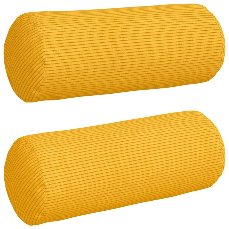 Load image into Gallery viewer, Vidaxl bolster kussens 2 stuks lichtgeel ø 15 x 40 cm cordstof