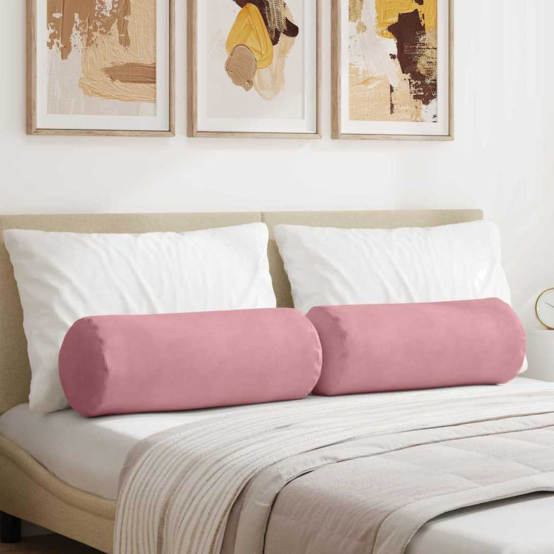 Load image into Gallery viewer, Vidaxl bolster kussens 2 stuks roze ø 25 x 70 cm cordstof
