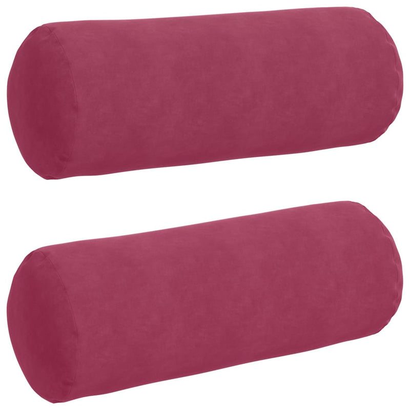 Load image into Gallery viewer, Vidaxl bolster kussens 2 stuks wijnrood ø 25 x 70 cm cordstof
