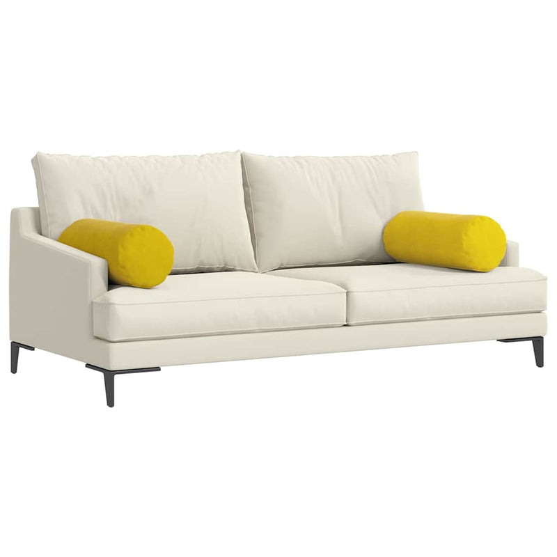 Load image into Gallery viewer, Vidaxl bolster kussens 2 stuks geel ø 25 x 70 cm cordstof