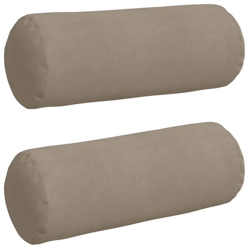 Load image into Gallery viewer, Vidaxl bolster kussens 2 stuks taupe ø 25 x 70 cm microvezel stof