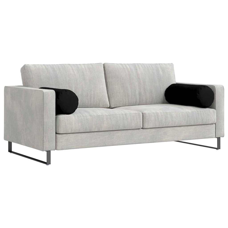 Load image into Gallery viewer, Vidaxl bolster kussens 2 stuks zwart ø 25 x 70 cm microvezel stof