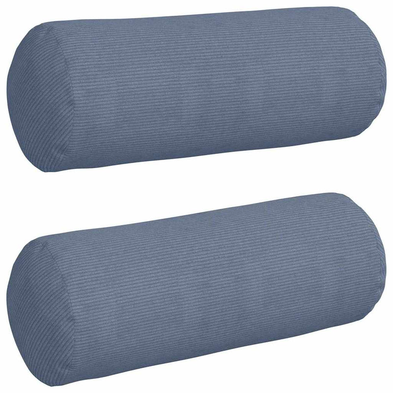 Load image into Gallery viewer, Vidaxl bolster kussens 2 stuks blauw ø 25 x 70 cm cordstof