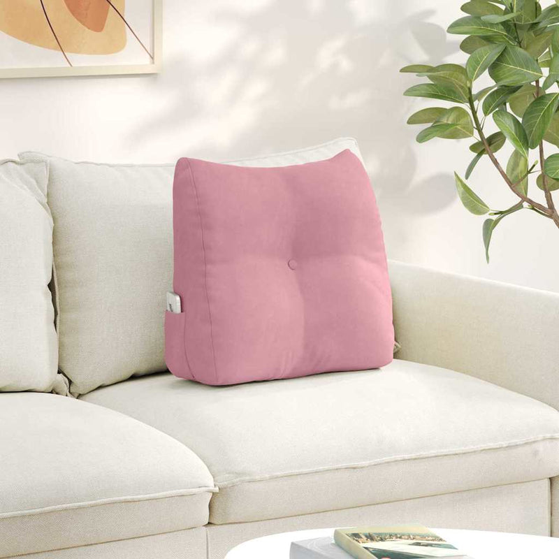 Load image into Gallery viewer, Vidaxl rugkussen roze 45 x 24 x 50 cm fluweel
