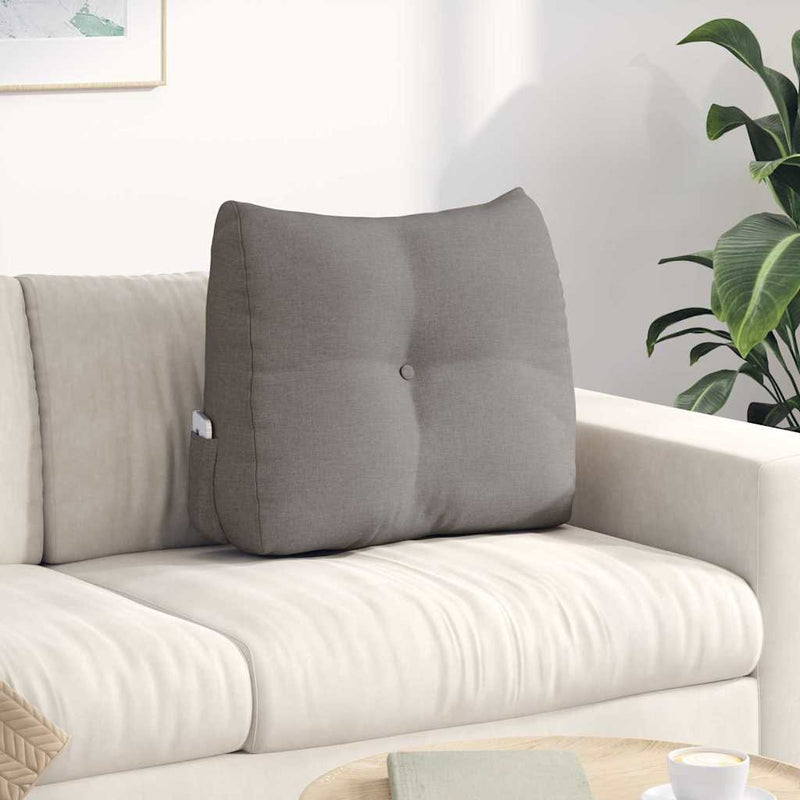 Load image into Gallery viewer, Vidaxl rugkussen taupe 60 x 24 x 50 cm stof