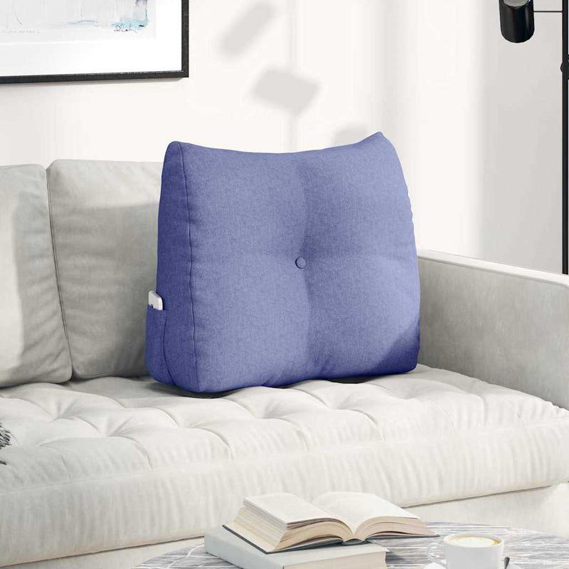 Load image into Gallery viewer, Vidaxl rugkussen jeans blauw 60 x 24 x 50 cm stof