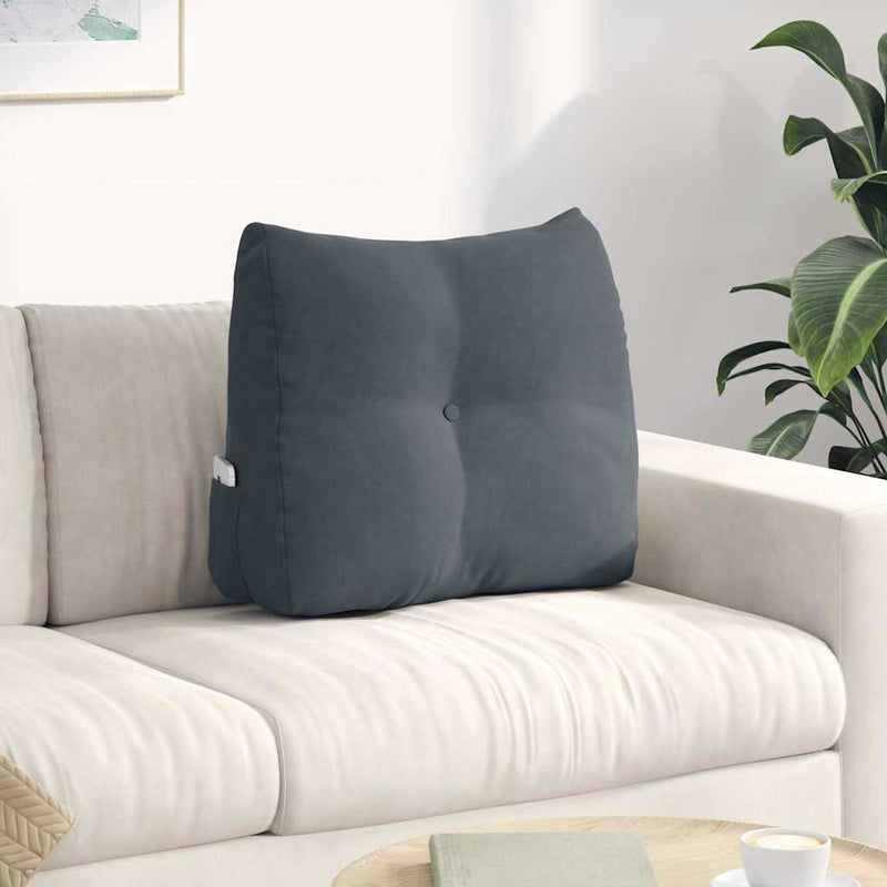Load image into Gallery viewer, Vidaxl rugkussen donkergrijs 60 x 24 x 50 cm fluweel