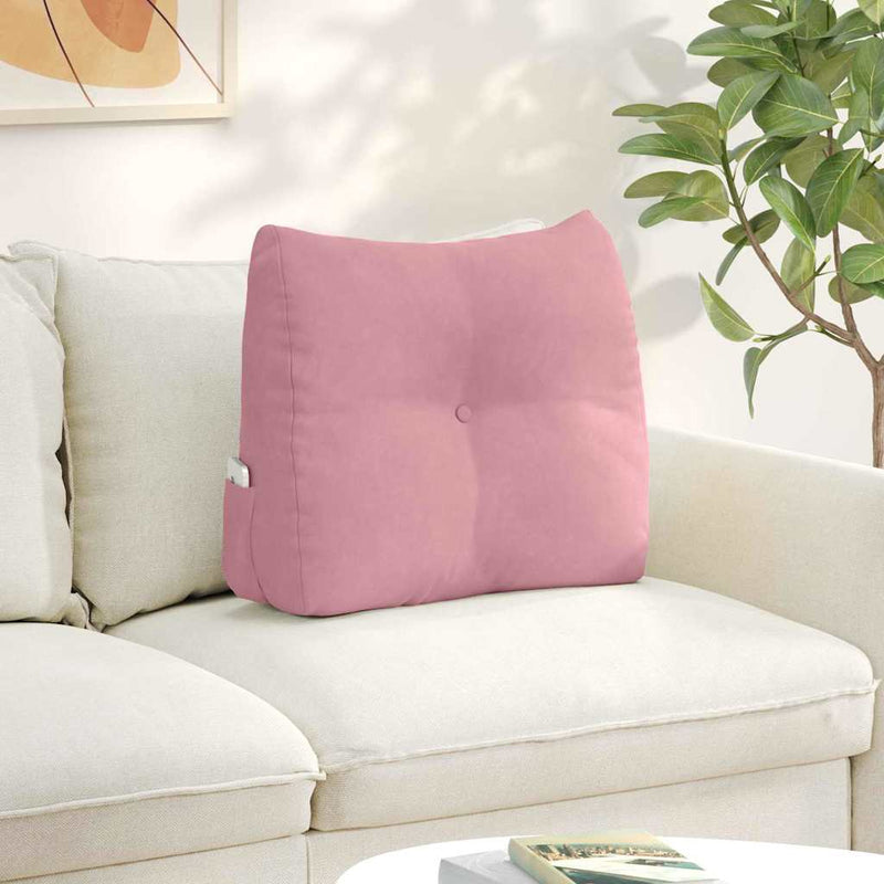Load image into Gallery viewer, Vidaxl rugkussen roze 60 x 24 x 50 cm fluweel