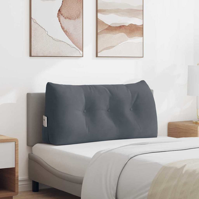 Load image into Gallery viewer, Vidaxl rugkussen donkergrijs 100 x 24 x 50 cm fluweel
