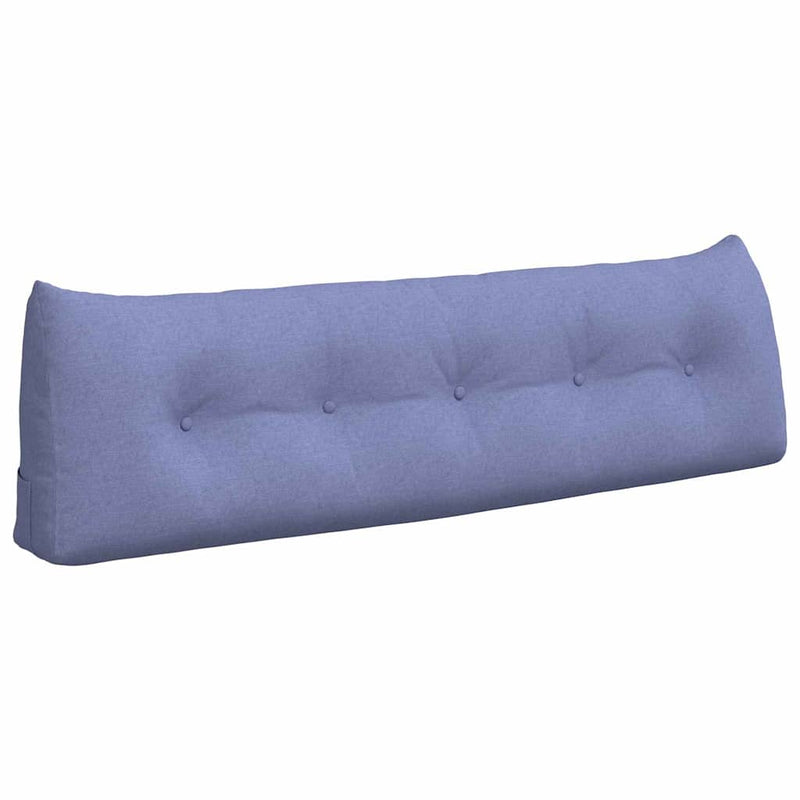 Load image into Gallery viewer, Vidaxl rugkussen jeans blauw 160 x 24 x 50 cm stof