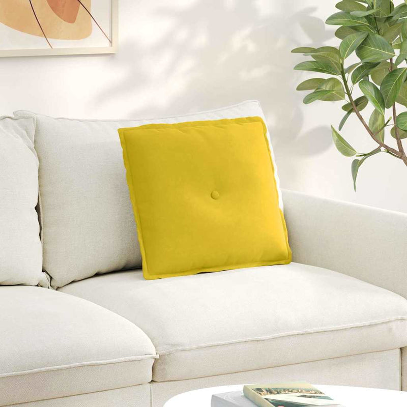 Load image into Gallery viewer, Vidaxl rugkussen geel 50 x 45 cm cordstof