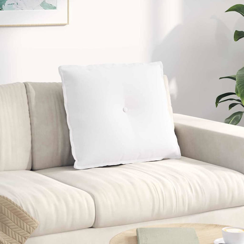 Load image into Gallery viewer, Vidaxl rugkussen wit 60 x 19 x 50 cm stof
